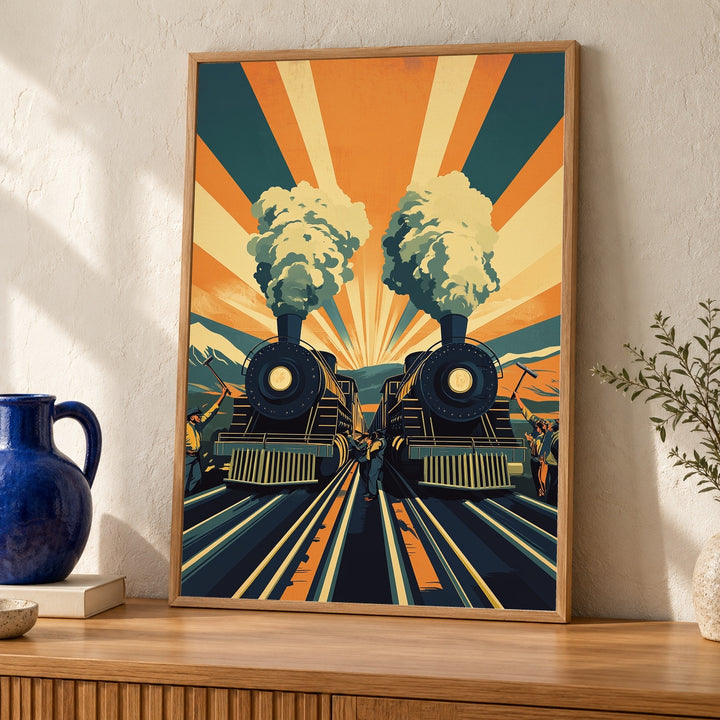 Railroad Vintage Art, Transcontinental Steam Locomotive Print
