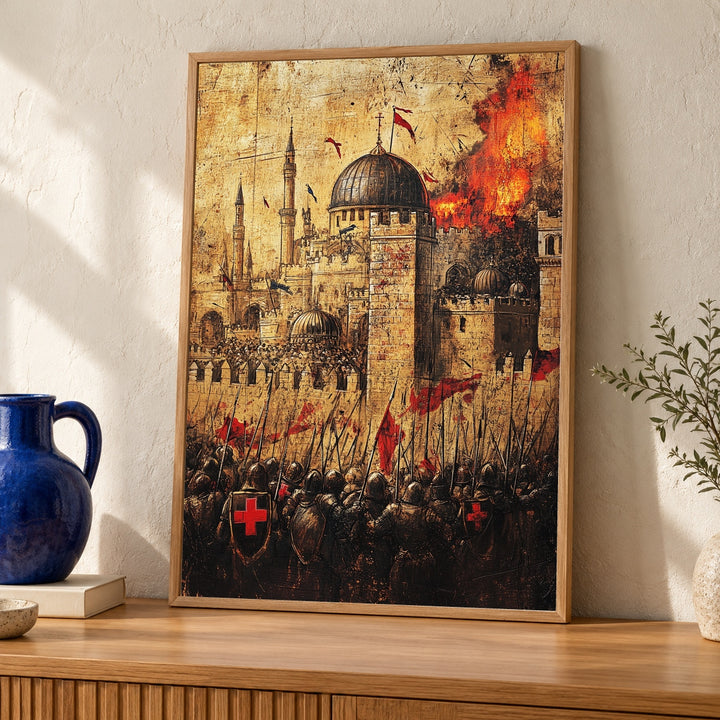 Crusader Wall Art, Siege of Jerusalem 1099, Knights Templar