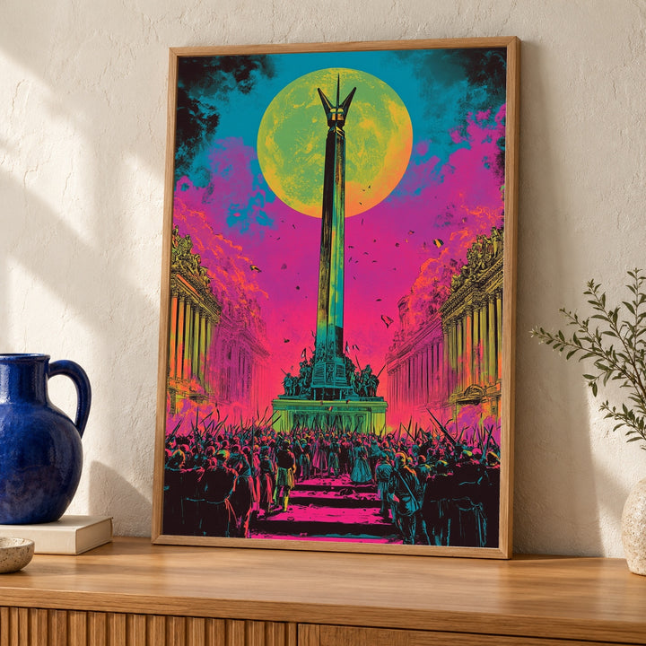 French Revolution Art, Neon Paris Poster, Reign of Terror Print