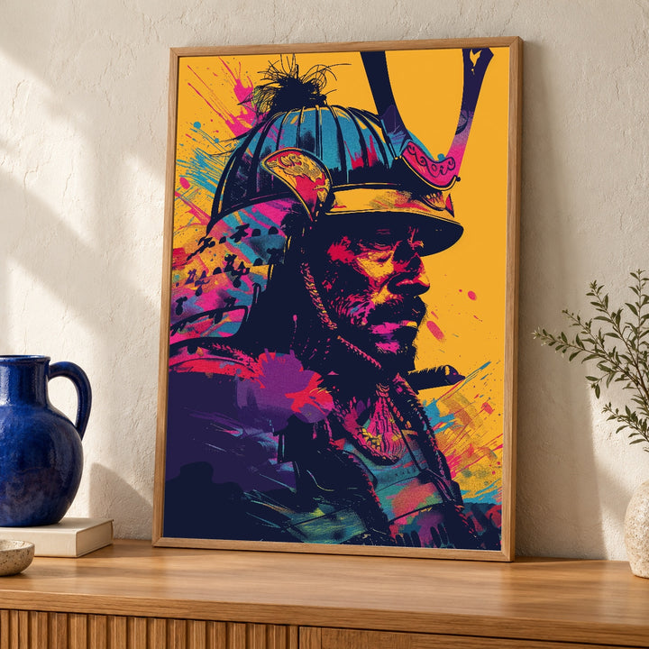 Samurai Pop Art, Japanese Warrior Print, Hypebeast Decor