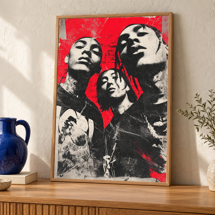 Hypebeast Decor, 90s Rap Collage Print, Gritty Streetwear Poster