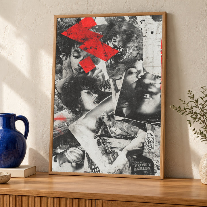 Black Culture Art, 90s Hip Hop Collage Poster
