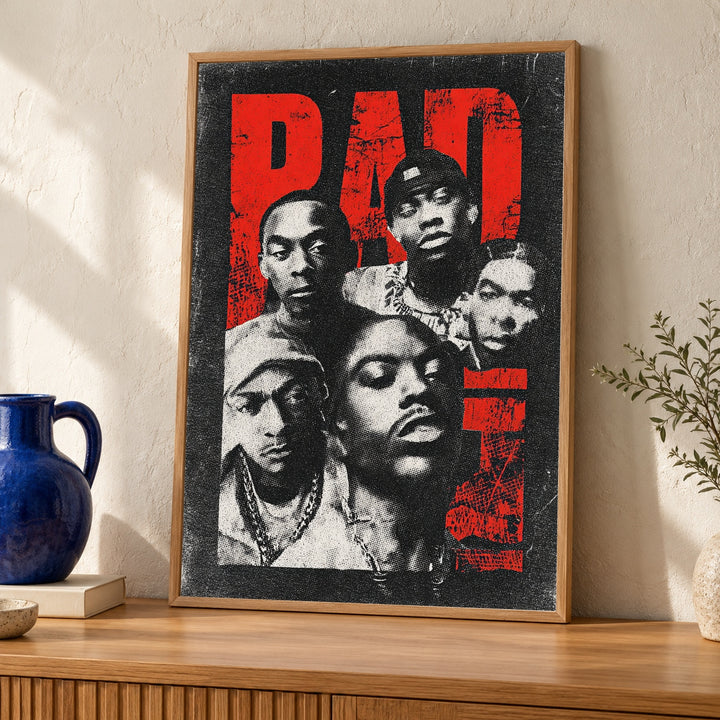 Vintage Hip Hop Art, 90s Rap Bootleg Poster, Black Culture Print