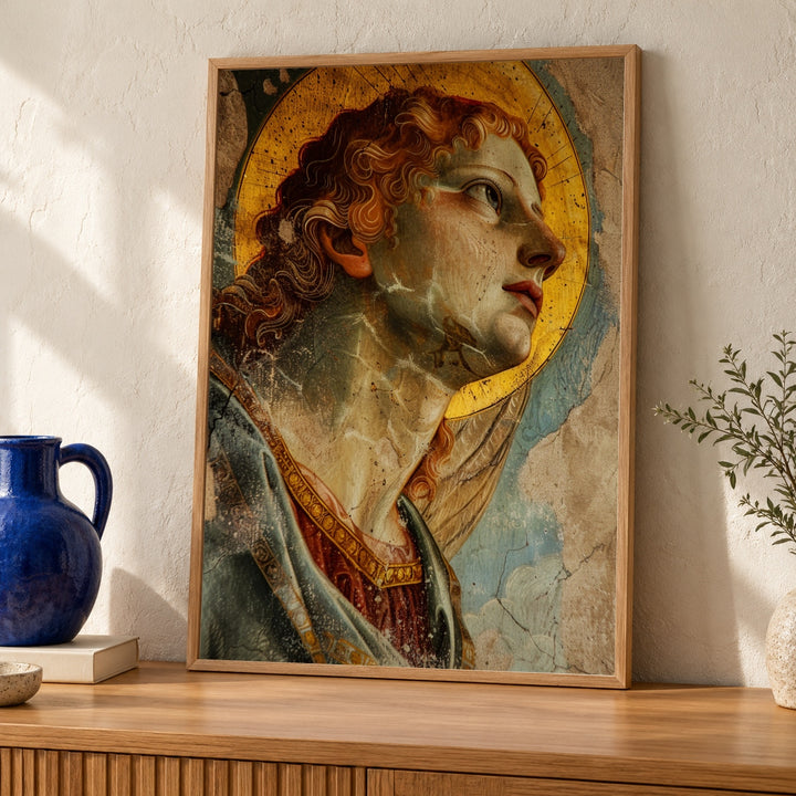 Christian Wall Art, Renaissance Angel Fresco Print, Catholic Gift