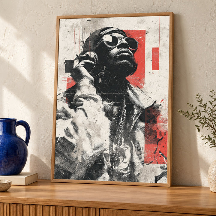 Hypebeast Decor, 90s Rap Icon Portrait, African American Art