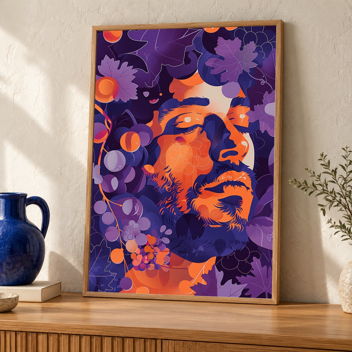 Greek Mythology Art, Dionysus God of Wine, Vintage Decor