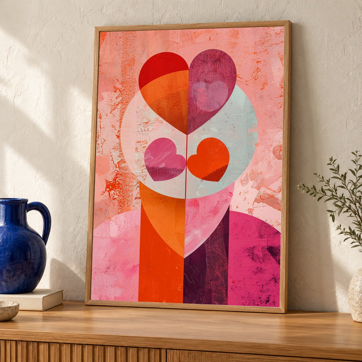 Greek Mythology Art, Eros Love Heart Retro Poster