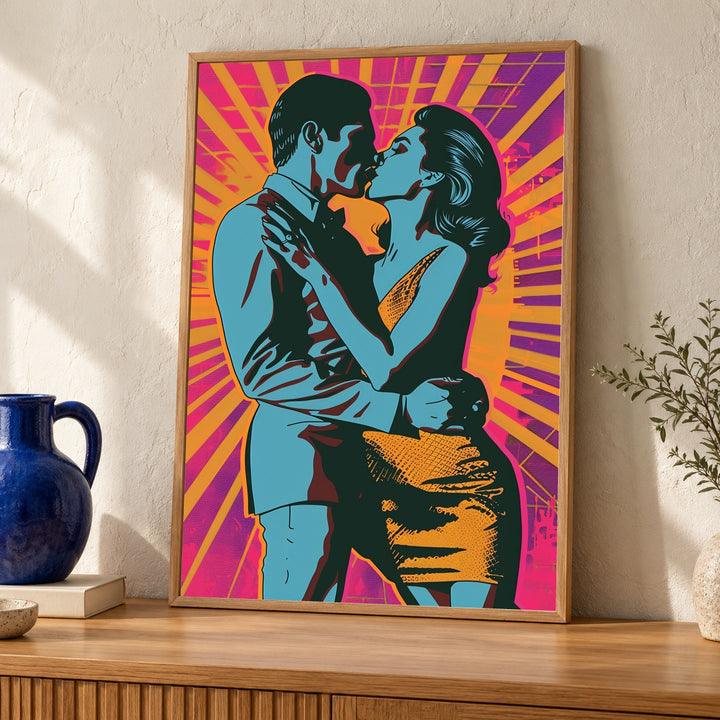 Retro Dancing Couple, Pop Art Print, Vintage Disco Poster