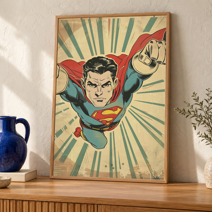 Retro Wall Art, Vintage Superhero Comic Pop, Hypebeast Decor