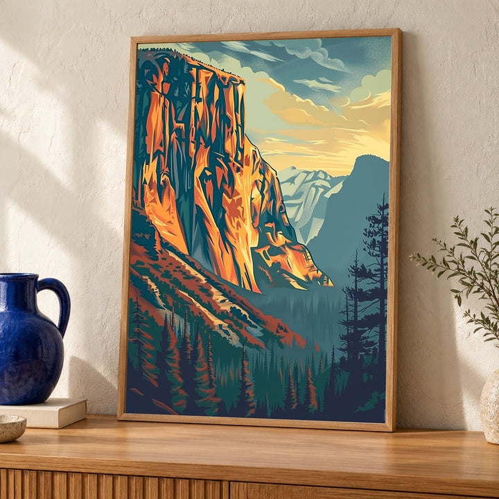 Yosemite Wall Art, WPA Style Vintage National Park Poster