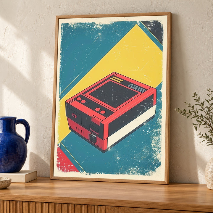 Retro Gaming Print, Vintage Console Poster, 90s Gamer Gift