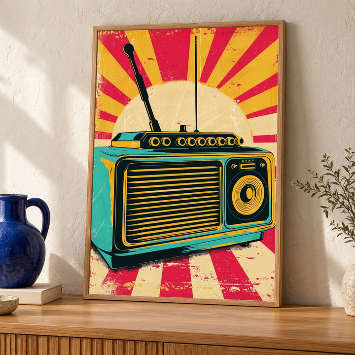 Retro Radio Pop Art, Vintage 1960s Music Poster