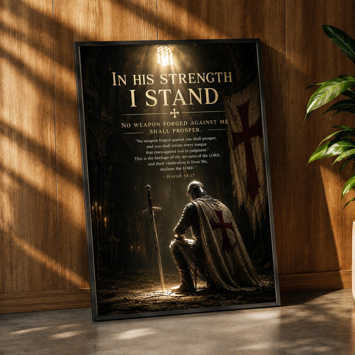 Christian Wall Art, Templar Knight Scripture Print