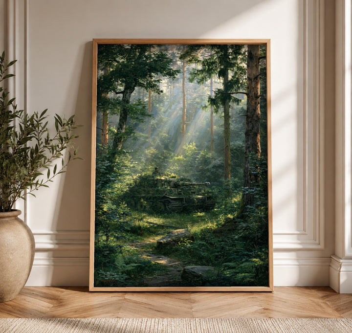 WWII Poster, Tiger Tank Forest, German Panzer Wall Art