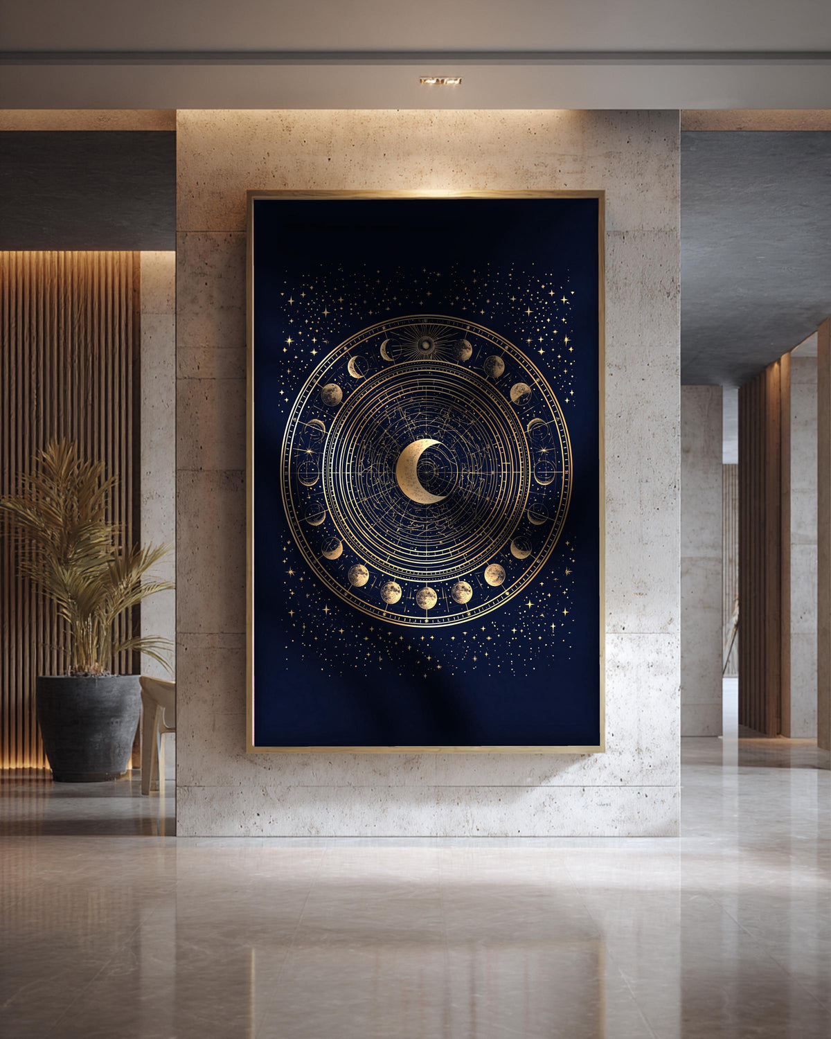 Celestial Star Map, Moon Phase Chart Print