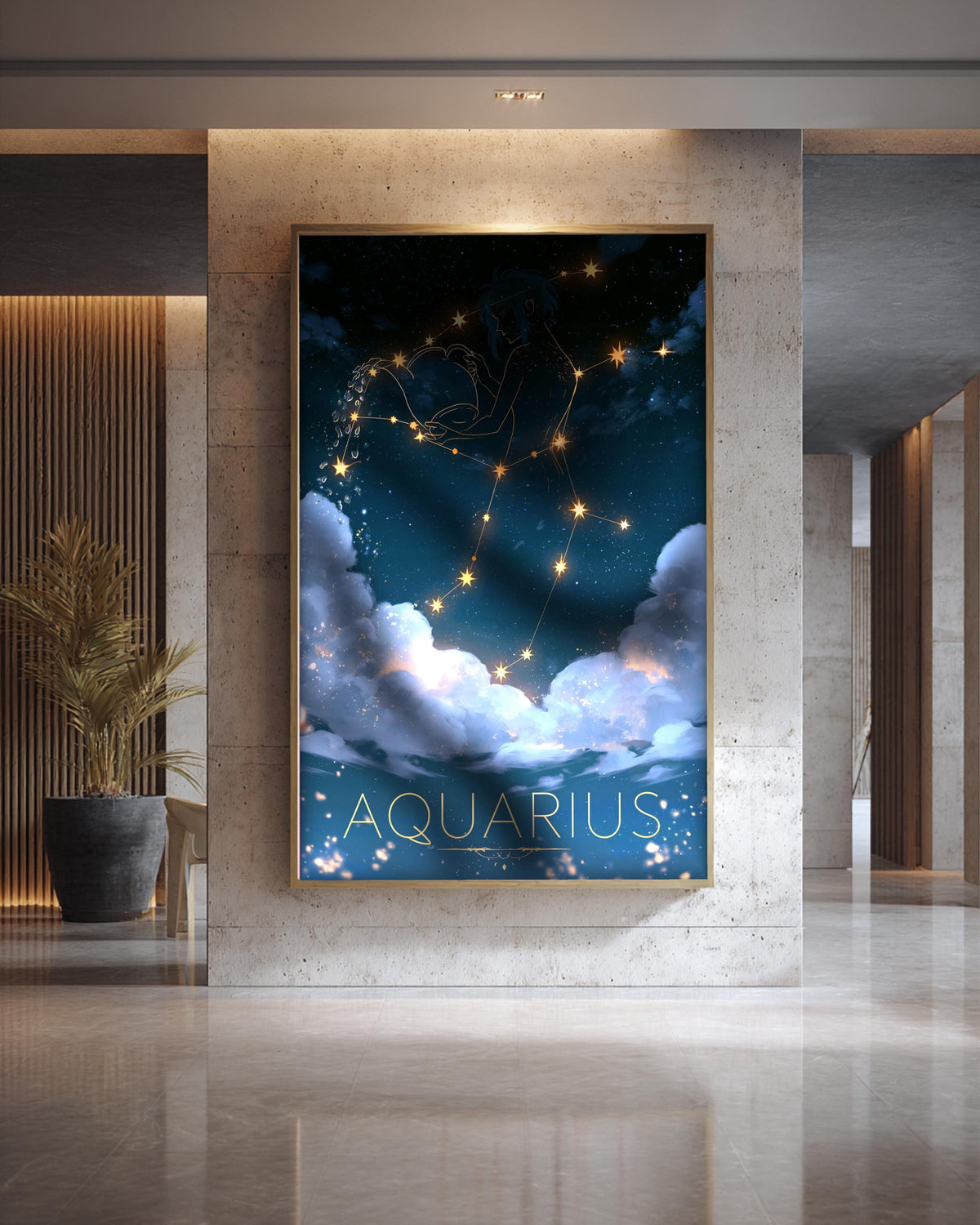 Celestial Star Map, Aquarius Constellation Print