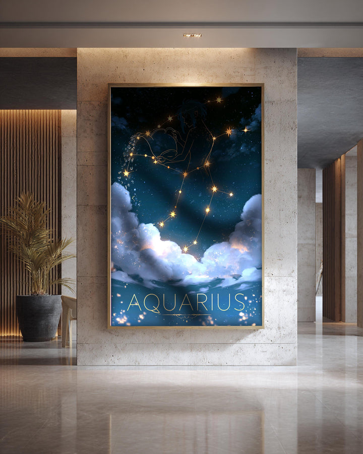 Celestial Star Map, Aquarius Constellation Print