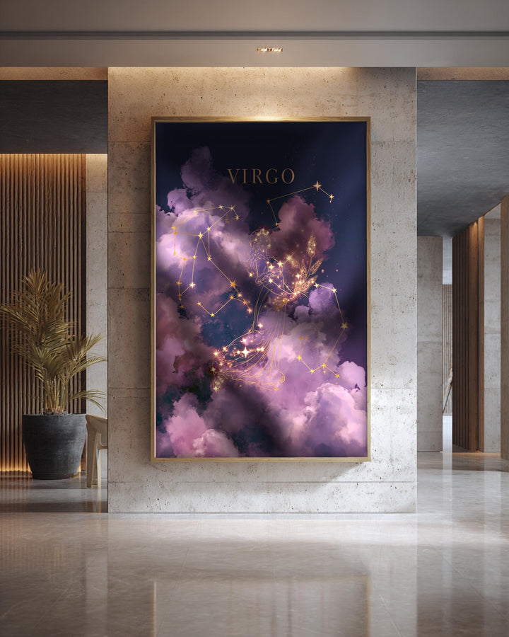 Virgo Constellation Art, Zodiac Star Chart Print