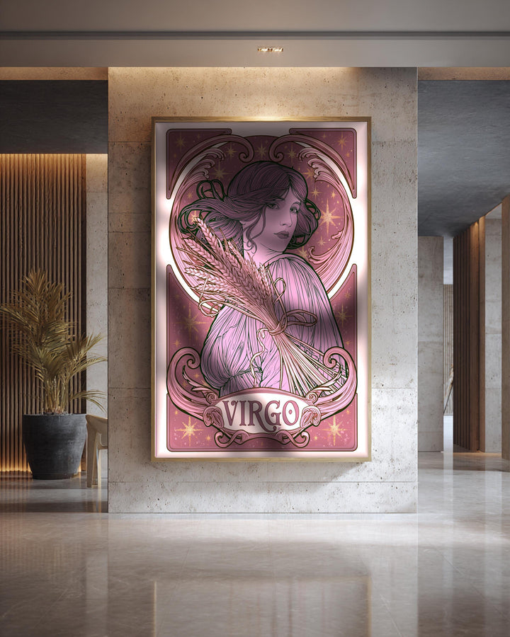 Virgo Zodiac Art, Art Nouveau Astrology Print