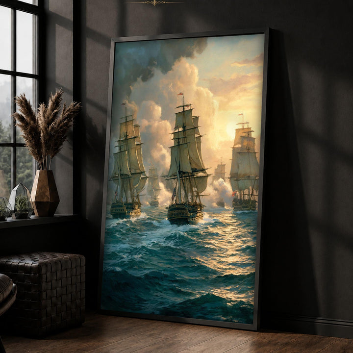 Battle of Trafalgar Wall Art, Royal Navy Ship Print
