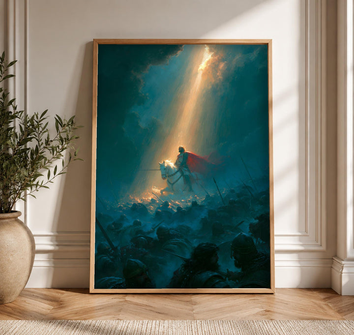 Christian Wall Art, King on White Horse Print
