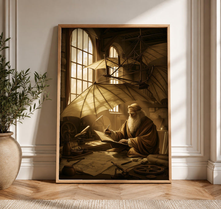 Aviation Wall Art, Da Vinci Flying Machine, Renaissance Print