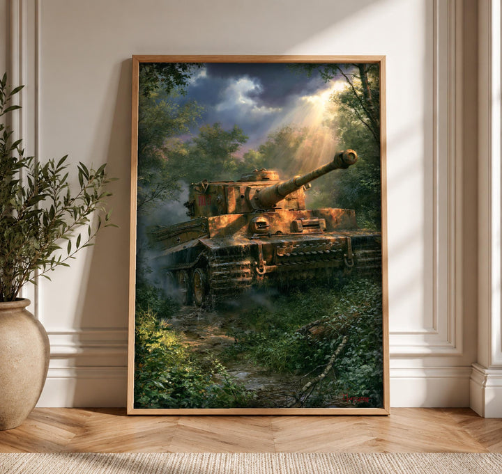 WWII Poster, Tiger I Tank Art, German Panzer Print