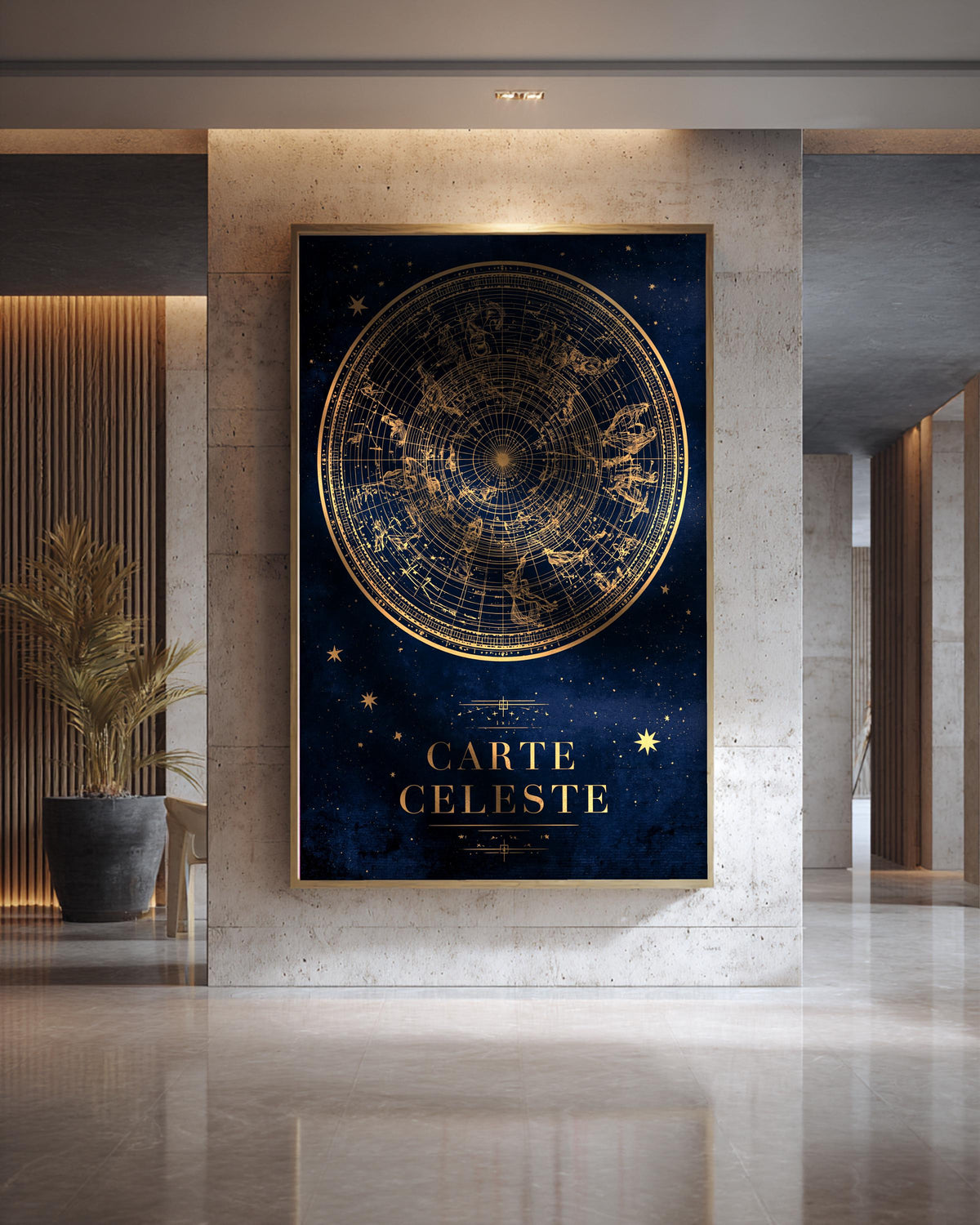 Celestial Star Map, Antique Astronomy Chart, Night Sky Decor