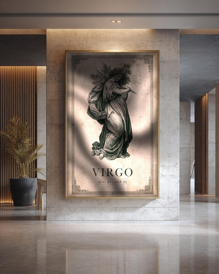Virgo Zodiac Wall Art, Celestial Star Map Print