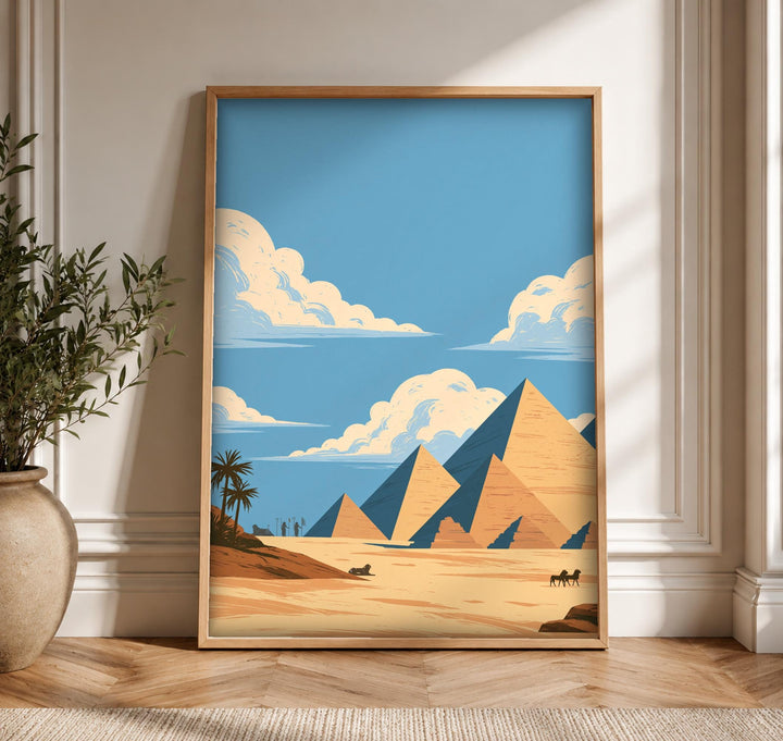 Egypt Pyramids Art, Ancient Giza Desert Print