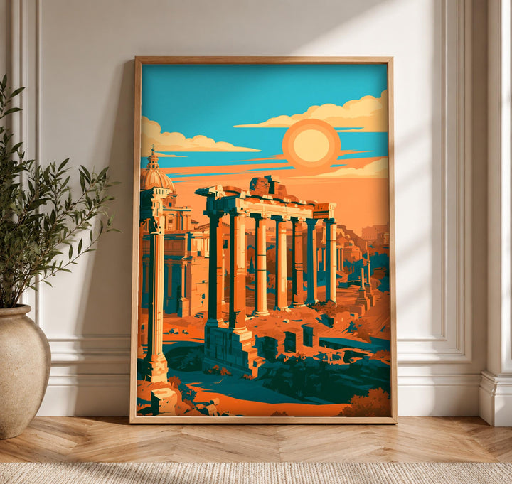 Rome Poster, Roman Forum Ruins, Ancient Empire Wall Decor