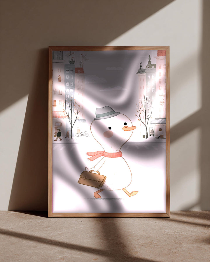 Fantasy Wall Art, Whimsical Duck City Print, Storybook Decor