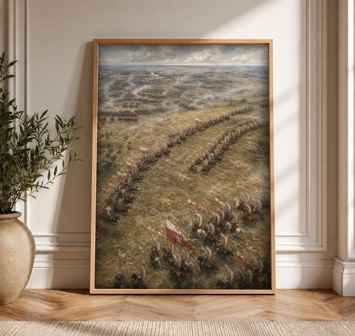 Polish Hussar Wall Art, Winged Cavalry Battle Print