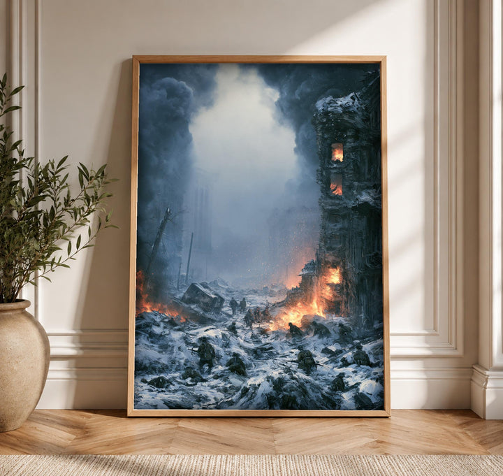 WWII Poster, Stalingrad Winter Assault, Man Cave Decor