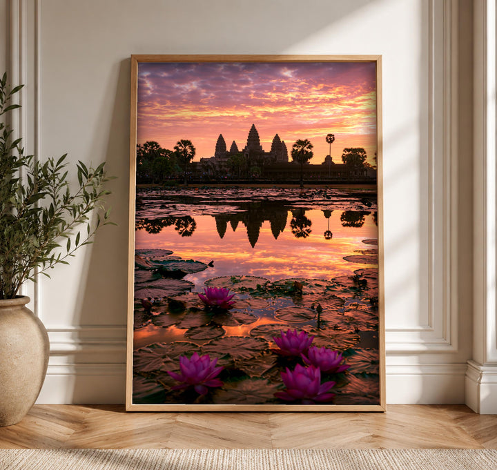 Angkor Wat Wall Art, Khmer Empire Temple Print