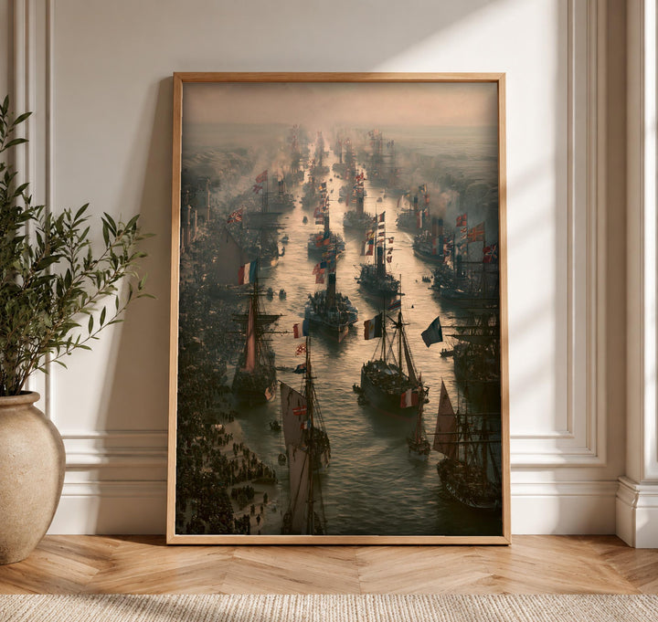 Nautical Wall Art, Victorian Naval Review Ship Painting