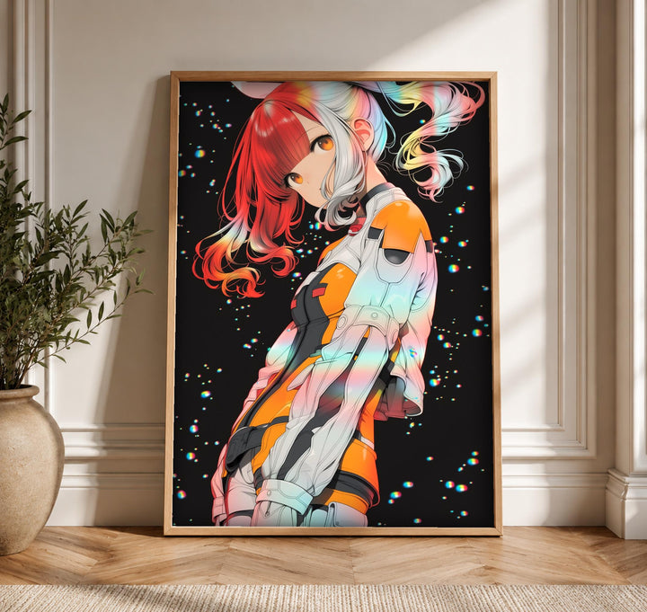 Dark Fantasy Art, Anime Space Warrior Print, Sci-Fi