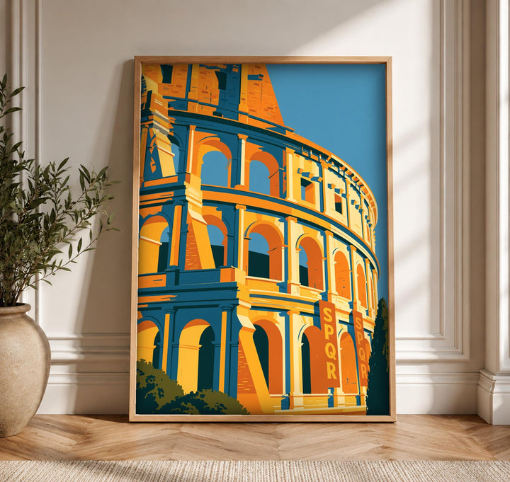 Rome Colosseum Print, Ancient Roman Empire Decor, SPQR Poster