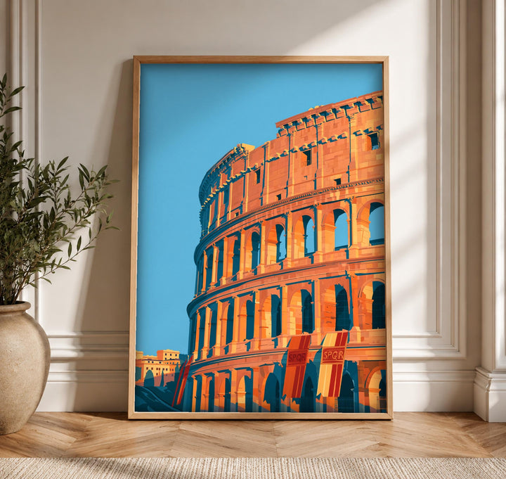 Rome Poster, Colosseum Wall Art, Ancient Roman Empire Print