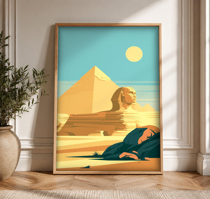 Ancient Egypt Art, Great Sphinx Print, Giza Pyramid