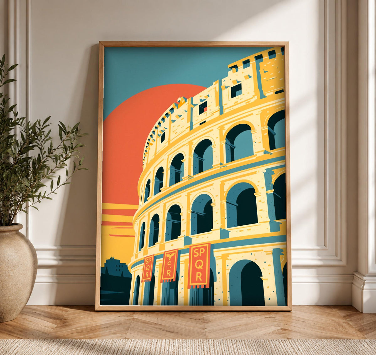 Rome Poster, Colosseum Wall Art, Ancient Roman Empire Print