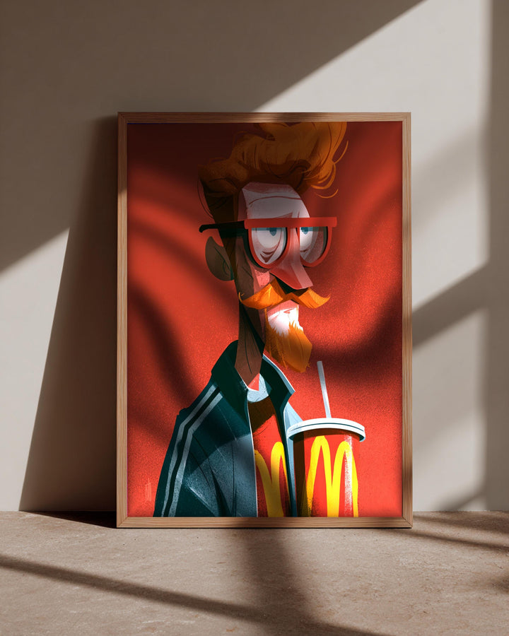 Hypebeast Decor, Retro Fast Food Character Caricature