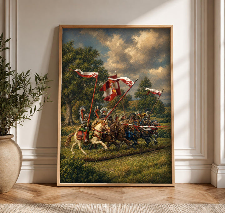Polish Hussar Art, Winged Cavalry Charge, Medieval Battle Print