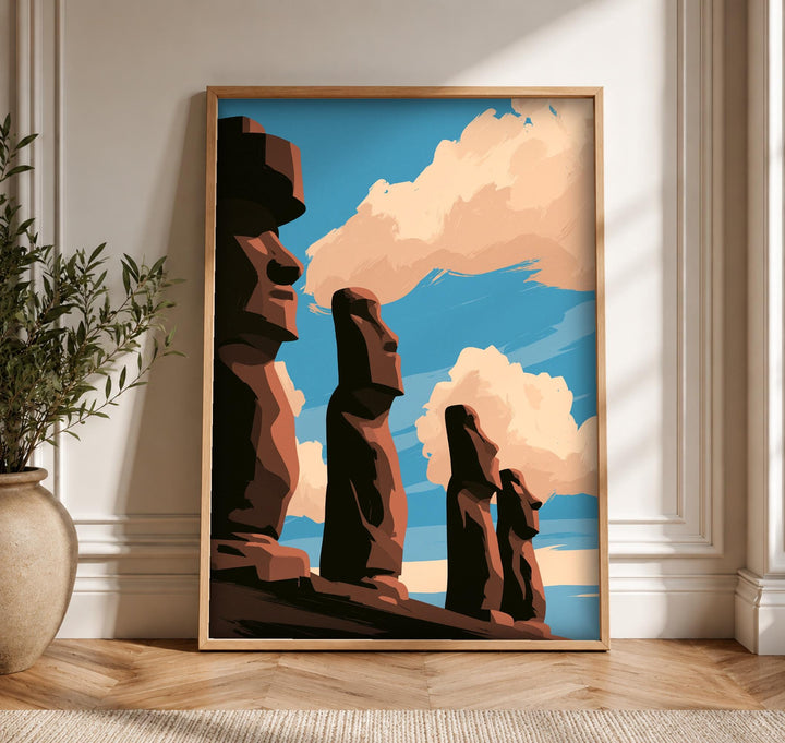 Easter Island Moai, Ancient Rapa Nui Statue Print