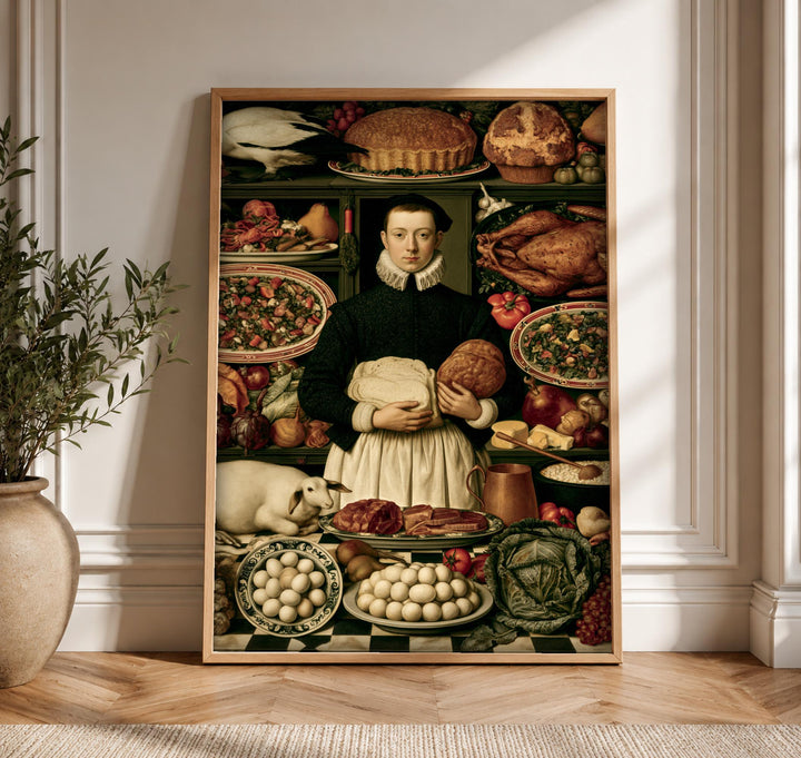 Medieval Wall Art, Flemish Kitchen Maid Print, Renaissance Feast