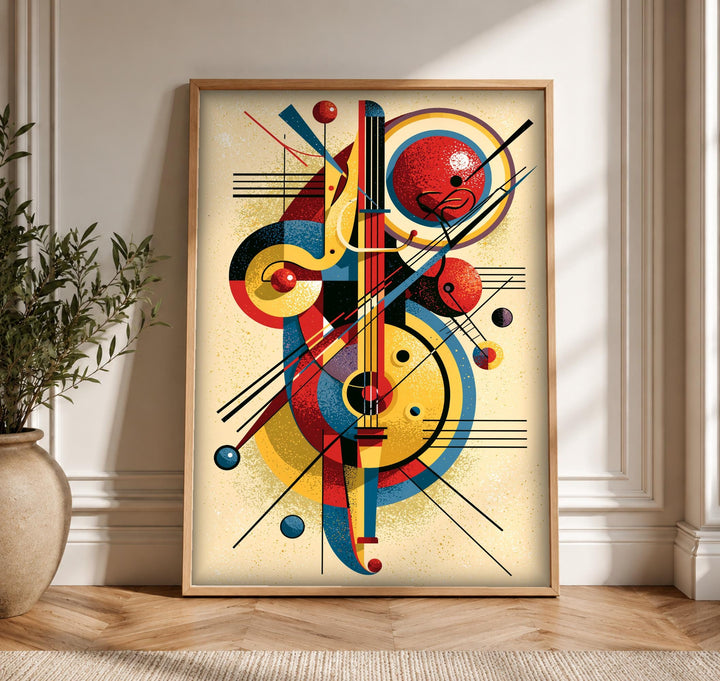Abstract Wall Art, Jazz Music Instrument Print, Vibrant Retro