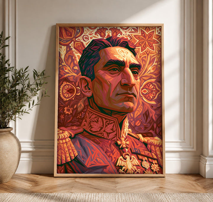 Persian Empire Art, Qajar Shah Portrait Print, Imperial Decor