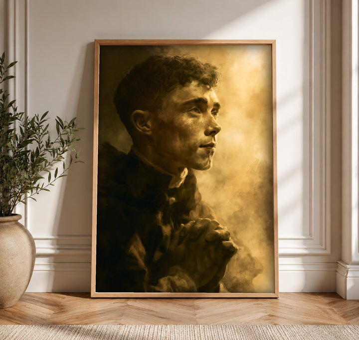 Christian Wall Art, Praying Saint Portrait, Sacred Gift