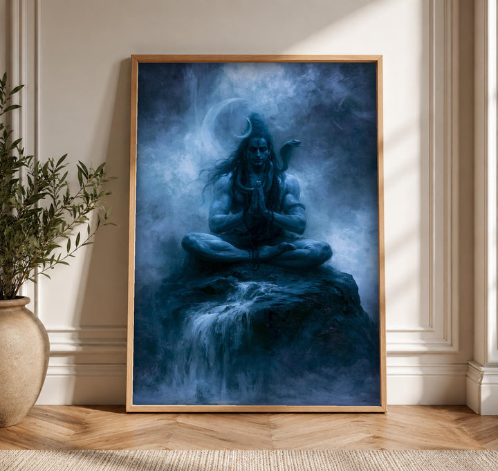 Hindu deity art, Lord Shiva Meditation Print, Indian Decor