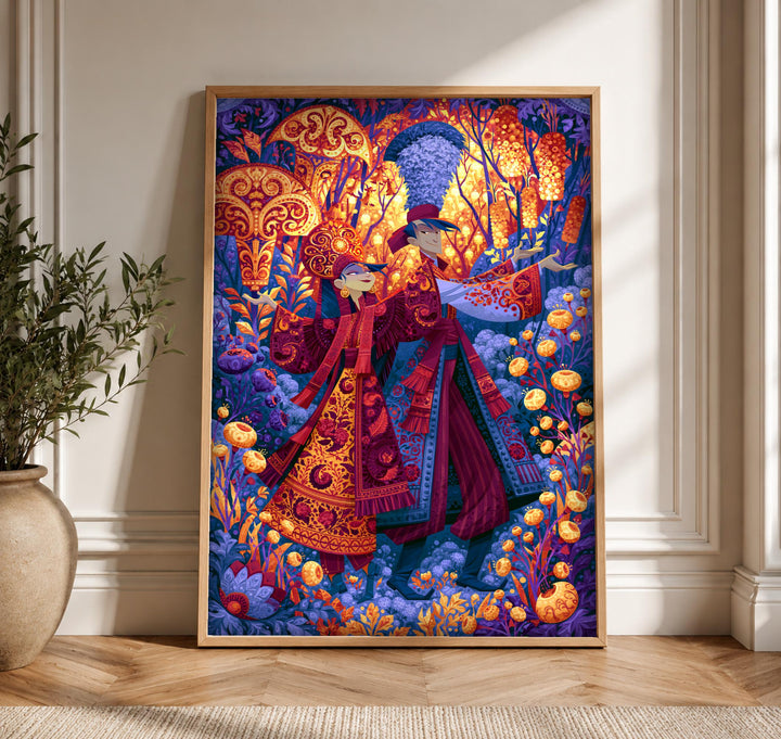 Vibrant Wall Art, Silk Road Imperial Court, Cultural Decor
